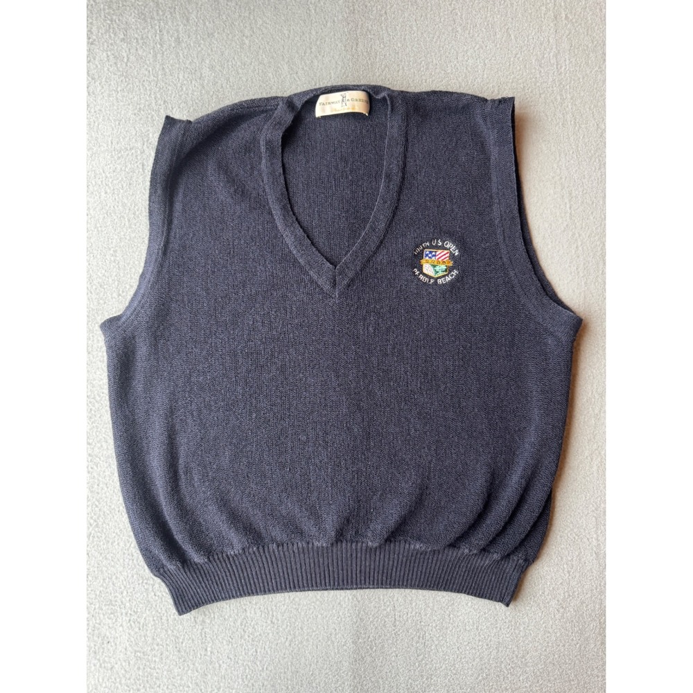 Fairway Greene 2000 US Open Pebble Beach Sweater Vest Large Alpaca Blend Hole